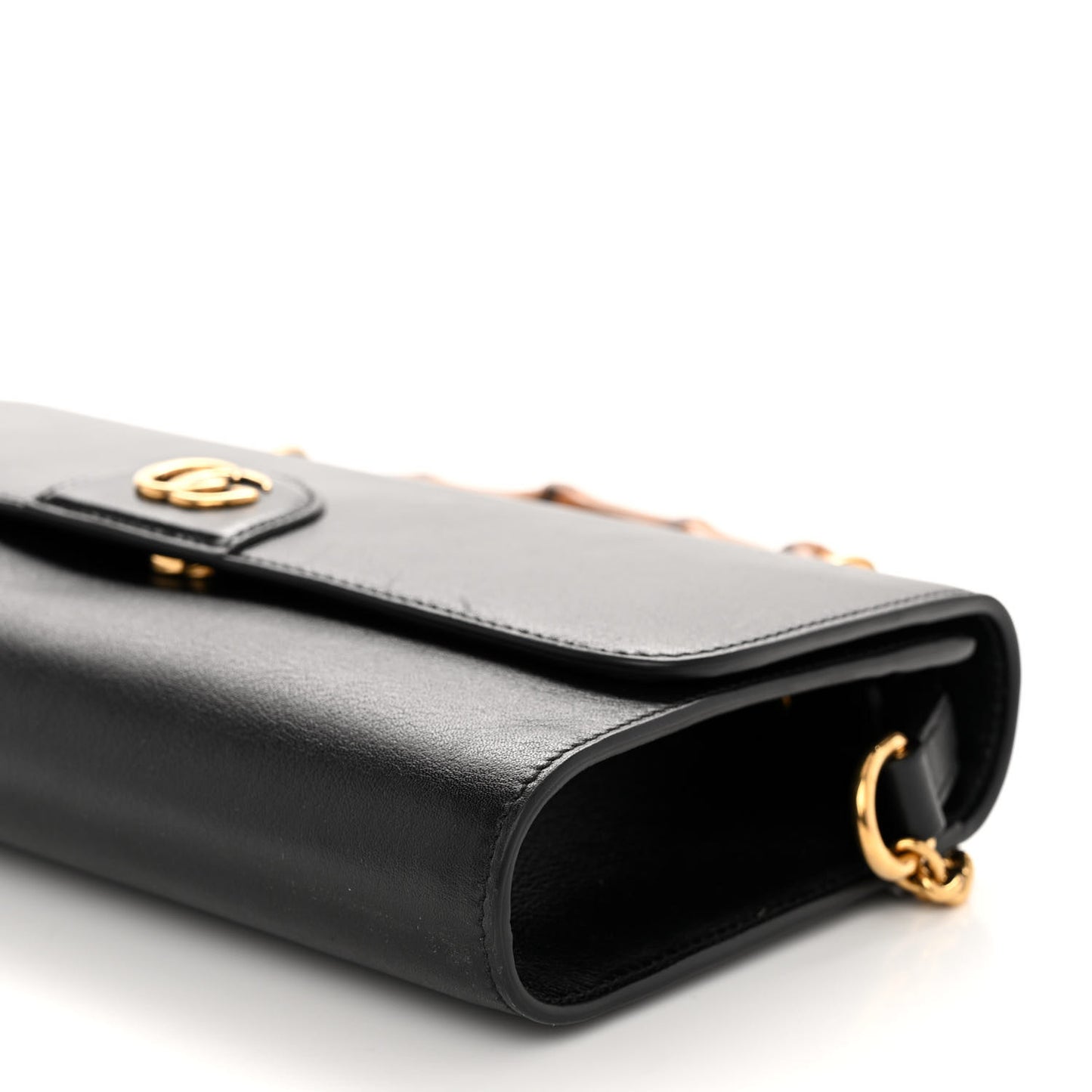 Wonka Grain Calfskin Mini Diana Bamboo Top Handle Shoulder Bag Black
