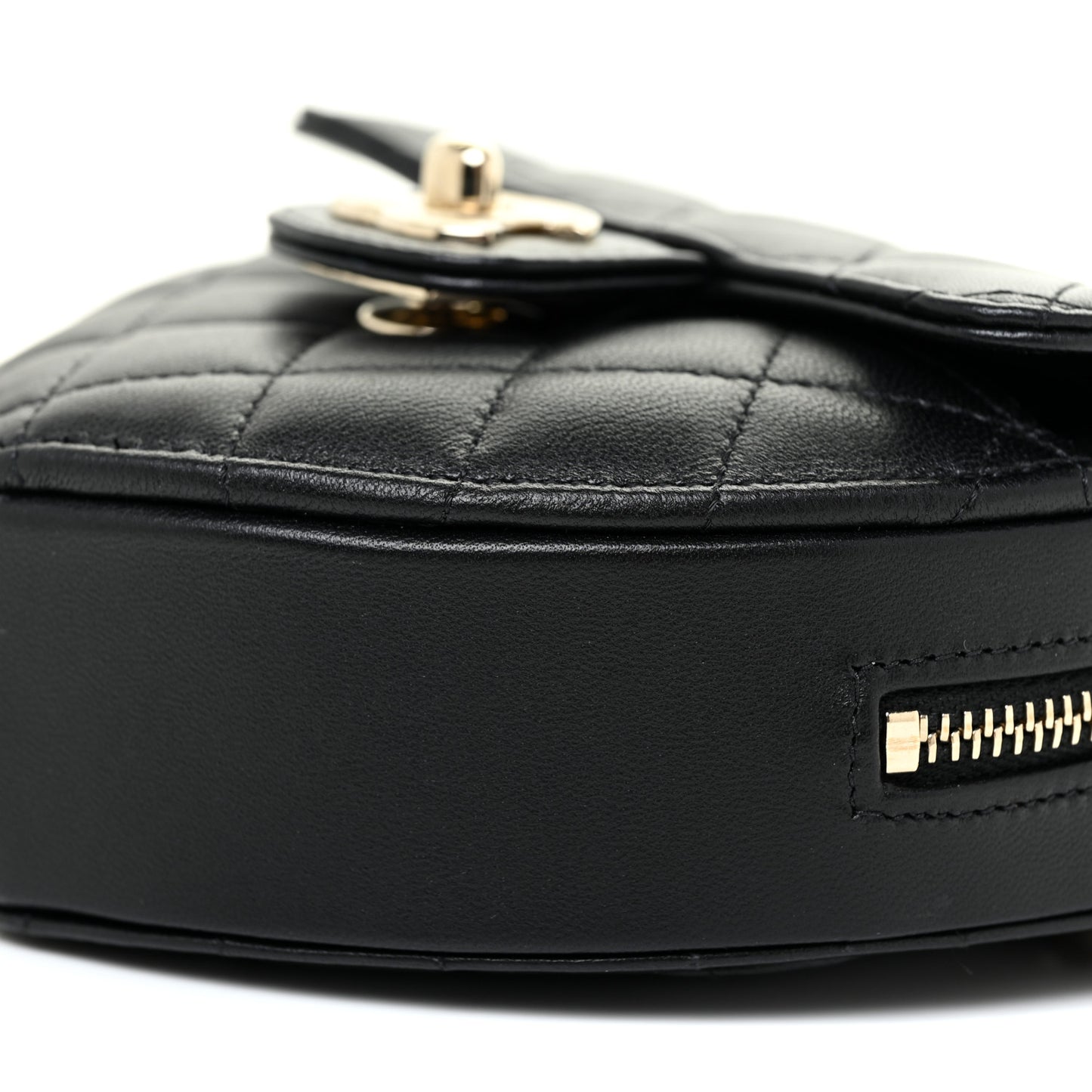 Lambskin Quilted CC In Love Heart Clutch With Chain Black