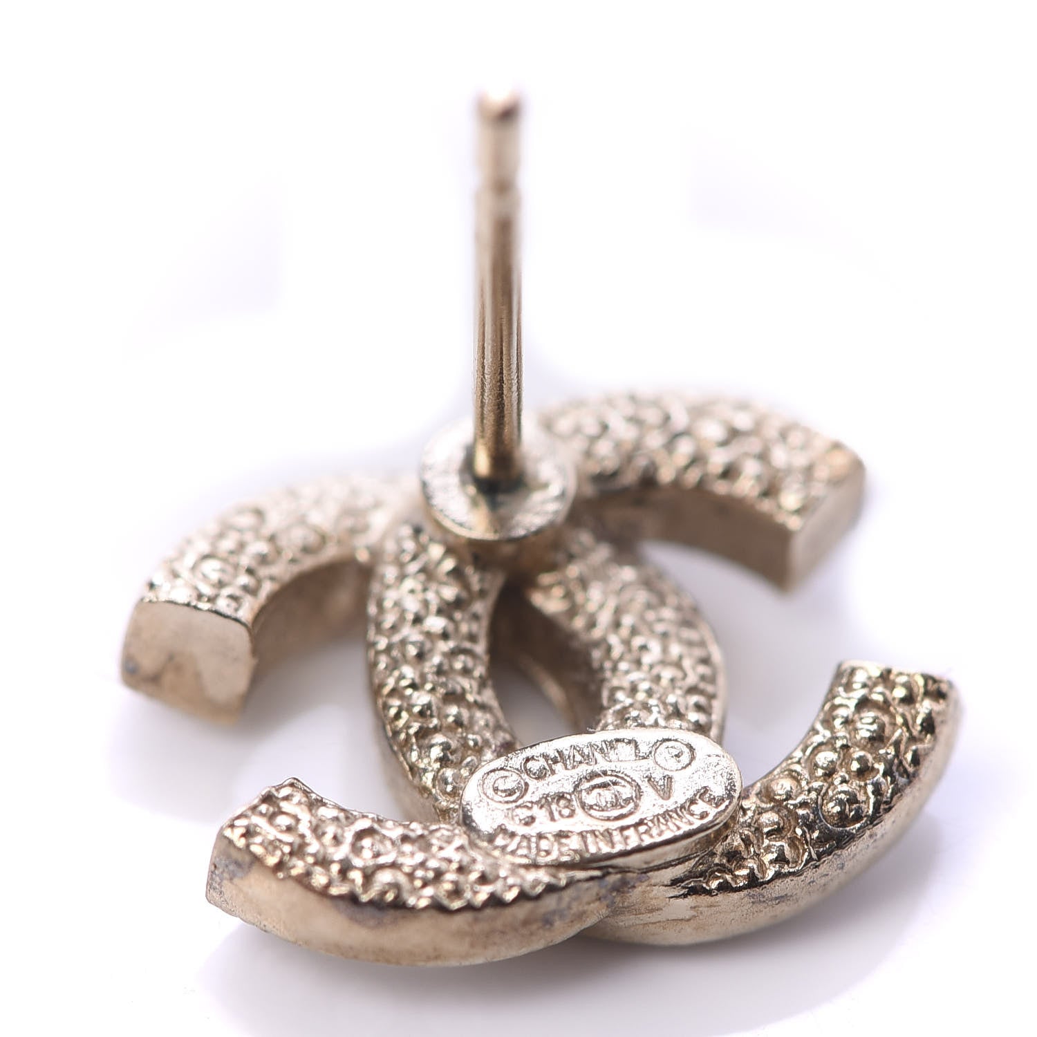 Chanel Crystal Mini Timeless CC Earrings Gold 4 of 4