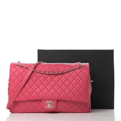 Chanel Calfskin Quilted XXL Travel Flap Bag Dark Pink 11 of 11