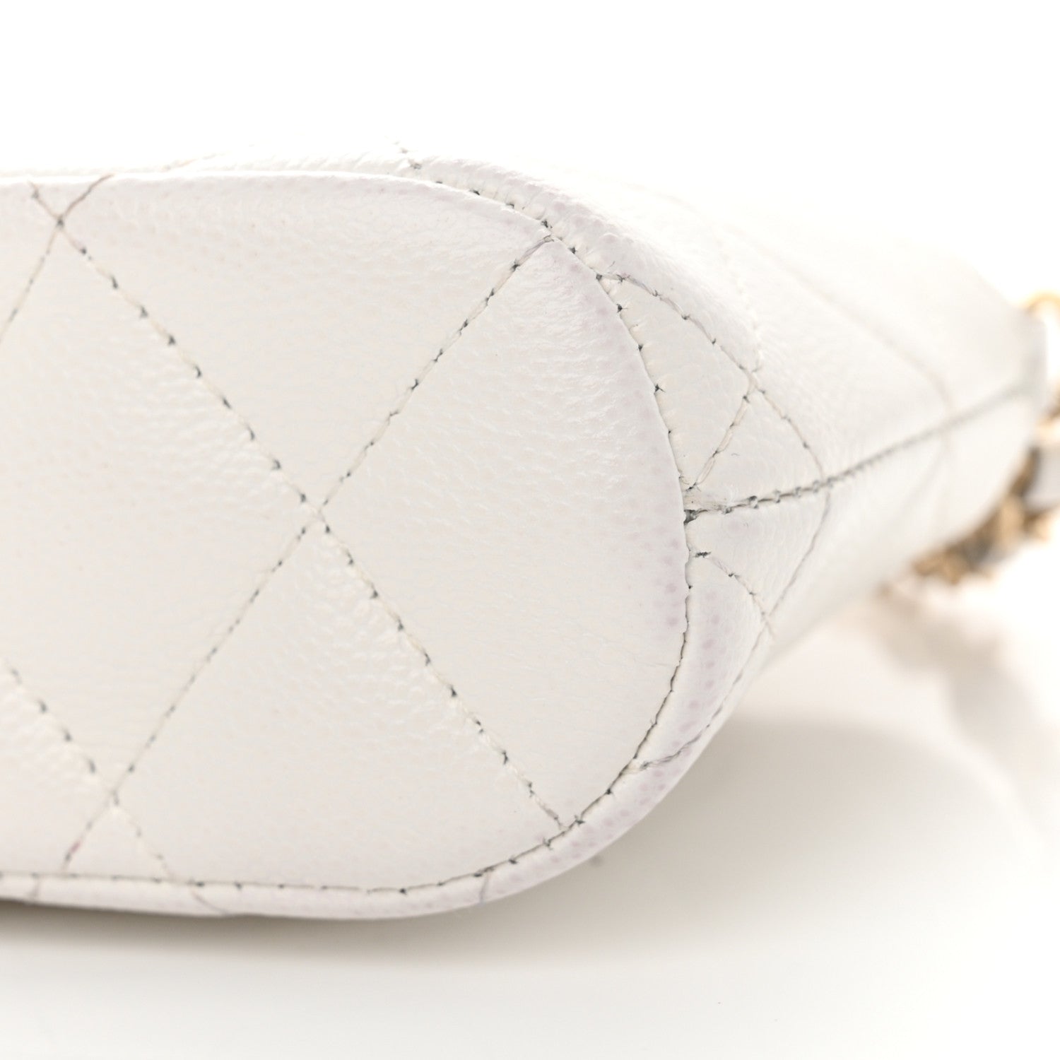 Chanel Caviar Quilted Classic Clutch with Chain White 10 of 12