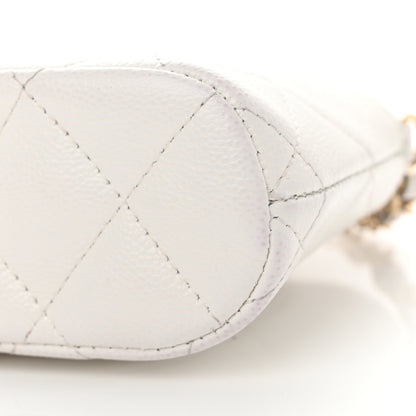Chanel Caviar Quilted Classic Clutch with Chain White 10 of 12