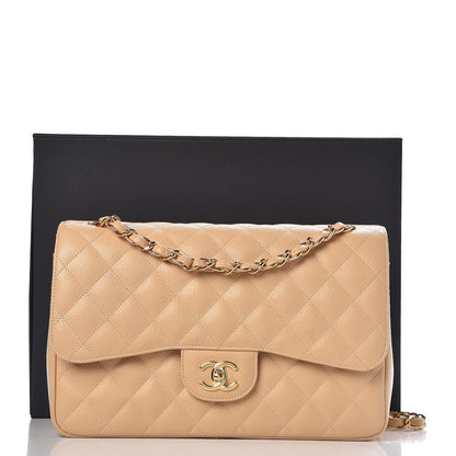 Chanel Caviar Quilted Jumbo Double Flap Beige Clair 8 of 8