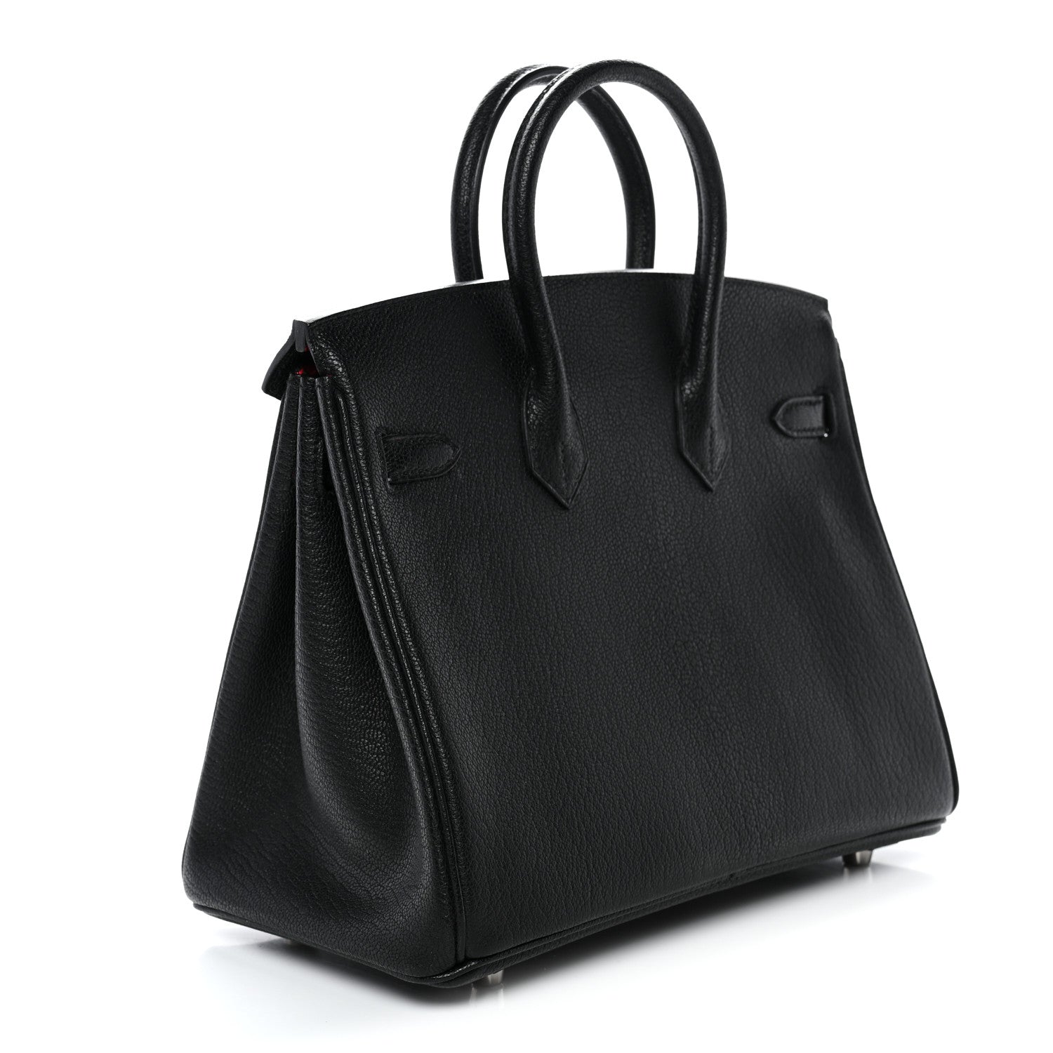 Hermes Chevre Mysore Horseshoe Birkin 25 Black Rouge Casaque 2 of 11