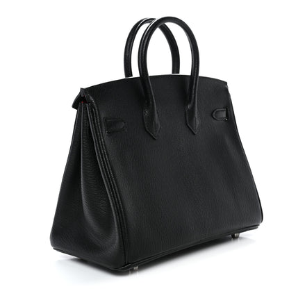 Hermes Chevre Mysore Horseshoe Birkin 25 Black Rouge Casaque 2 of 11