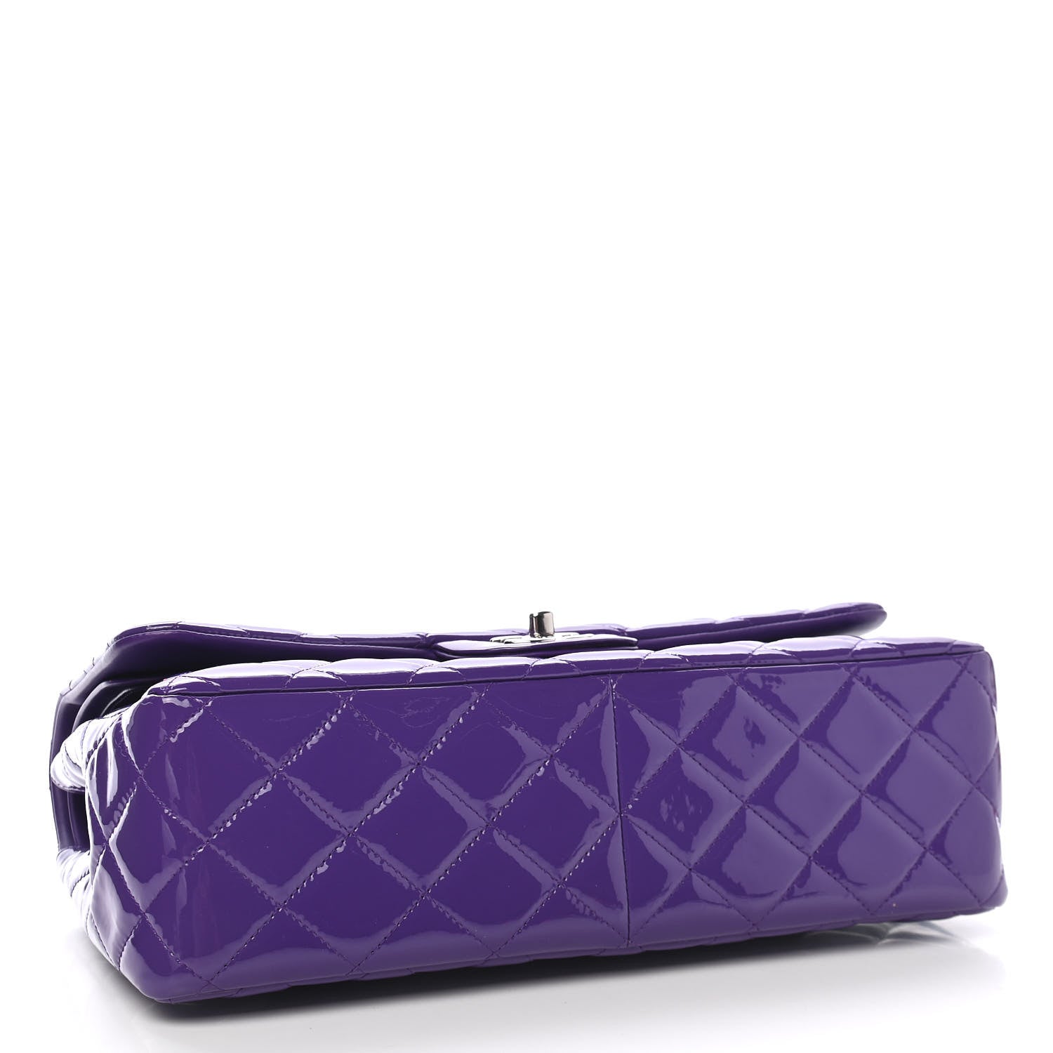 Chanel Patent Calfskin Quilted Jumbo Double Flap Purple 4 of 10