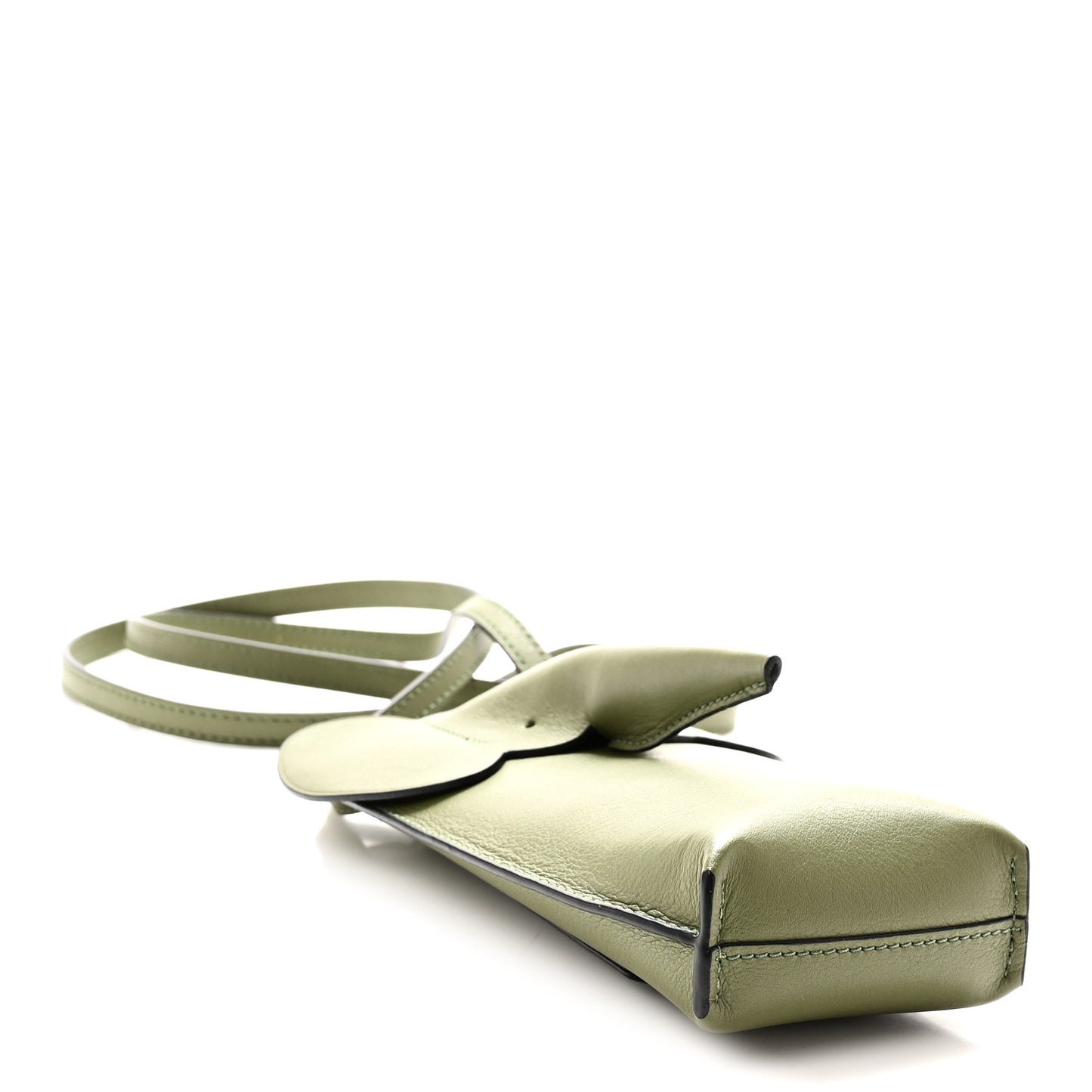 Calfskin Elephant Pouch Crossbody Bag Avocado