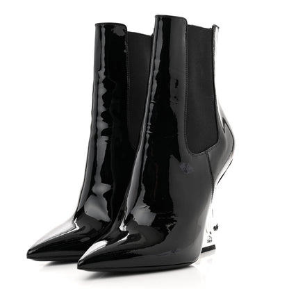 Saint Laurent Patent Opyum Ankle Booties 36 Black 3 of 8