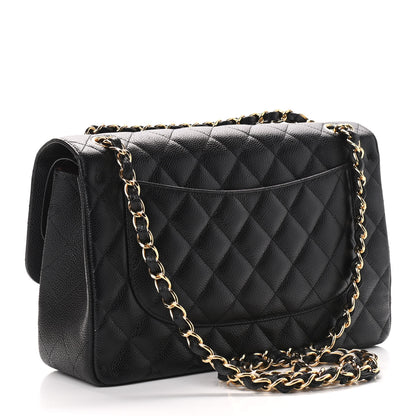 Chanel Caviar Quilted Jumbo Double Flap Black 3 of 9