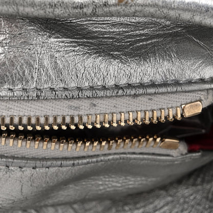 Chanel Metallic Aged Calfskin Quilted Large Gabrielle Hobo Silver 15 of 17