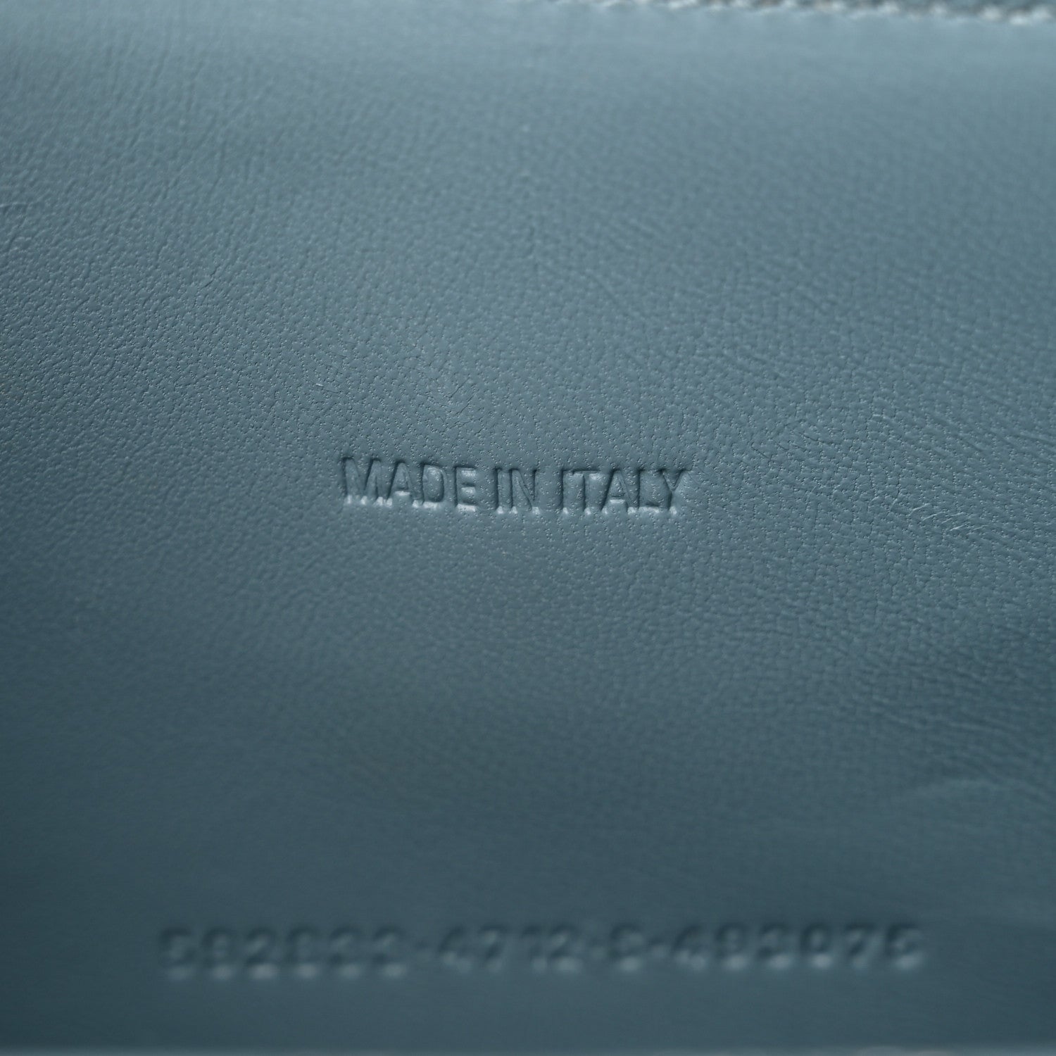 Balenciaga Shiny Calfskin Crocodile Embossed Hourglass Top Handle Bag XS Blue Grey 7 of 15