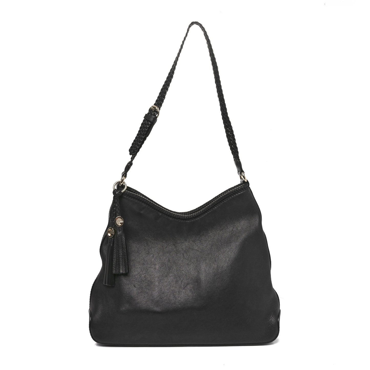 Pebbled Calfskin Medium Marrakech Hobo Black