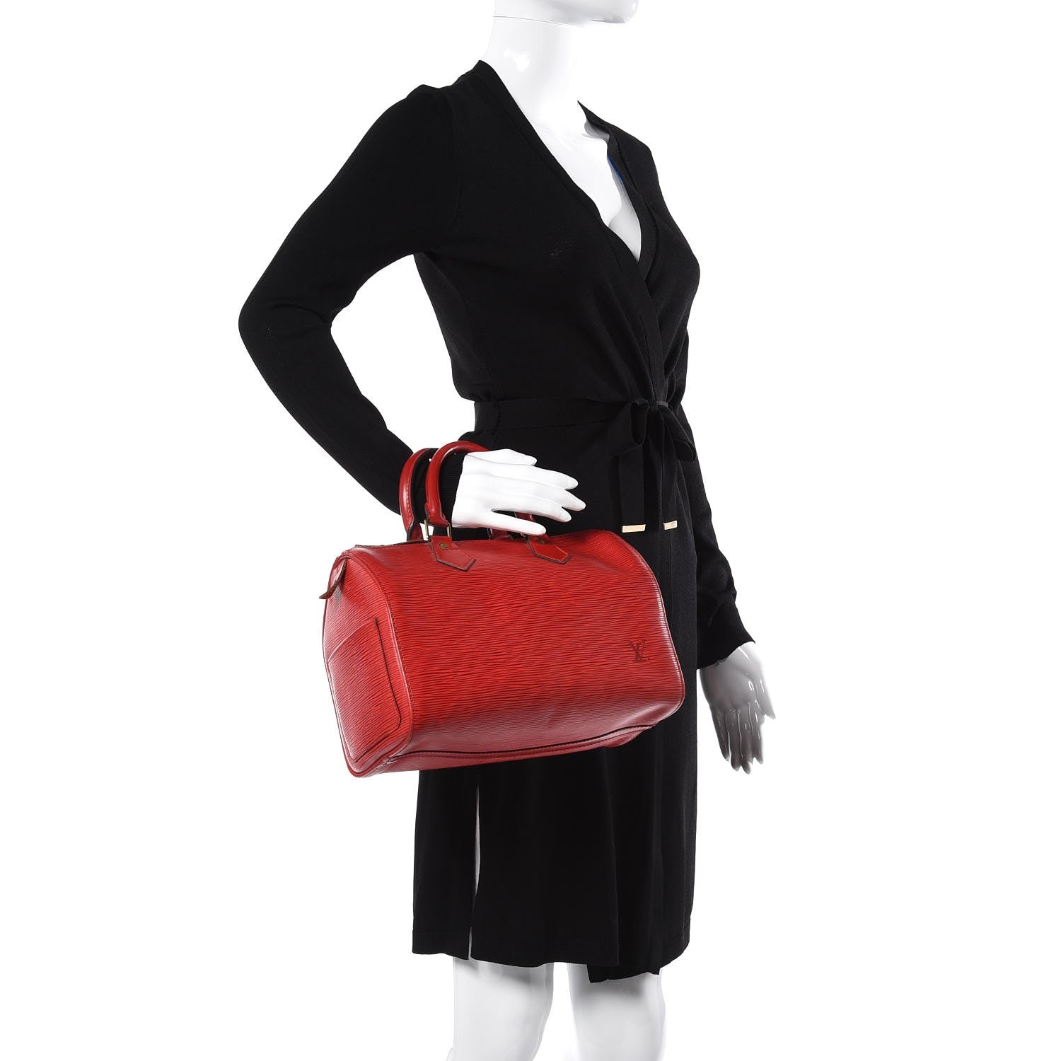 Louis Vuitton Epi Speedy 25 Castillan Red 2 of 15