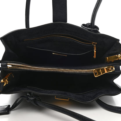 Miu Miu Goatskin Madras Tote Black 6 of 10