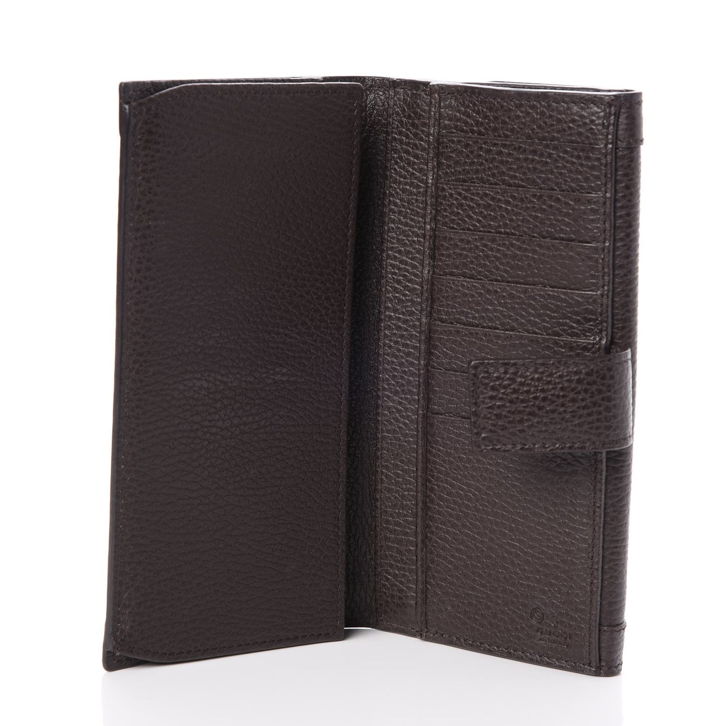 Calfskin Continental Charmy Wallet Dark Brown