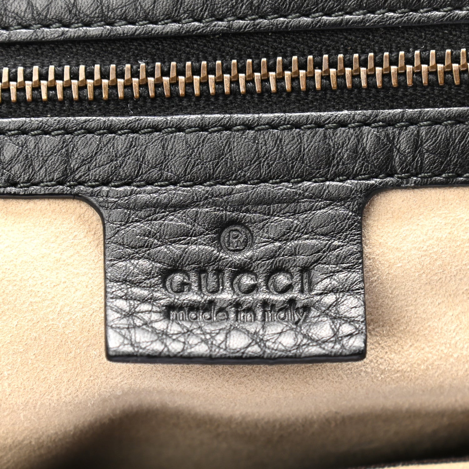 Gucci Pebbled Calfskin Medium 1973 Tote Black 5 of 8