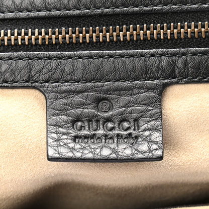 Gucci Pebbled Calfskin Medium 1973 Tote Black 5 of 8