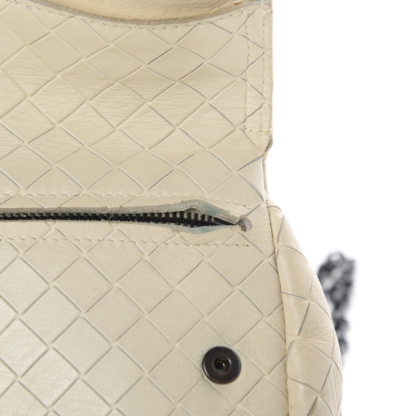 Nappa Intrecciato Mini Messenger Bag White