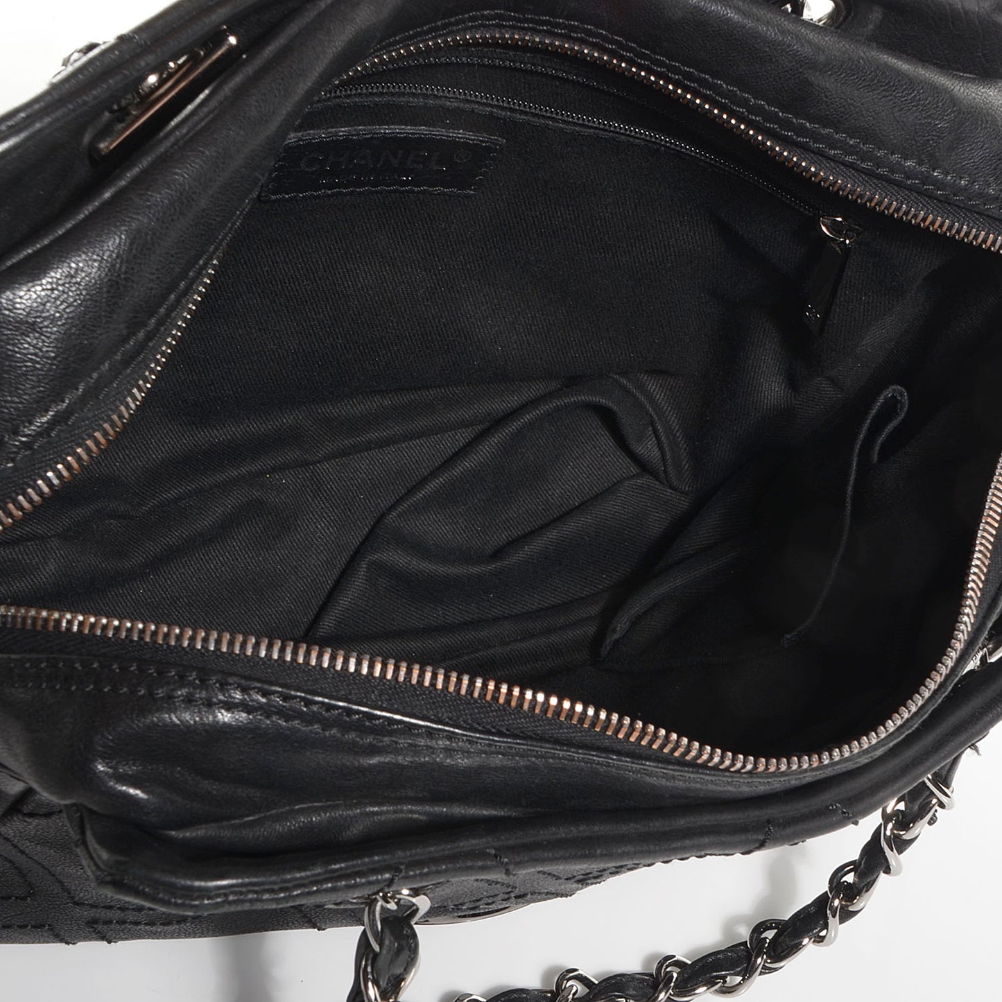 Calfskin Small Diamond Stitch Tote Black