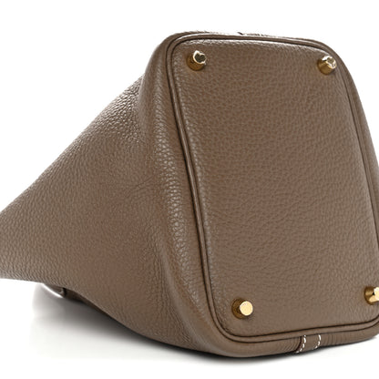 Hermes Taurillon Clemence Picotin Lock 18 PM Etoupe 9 of 11