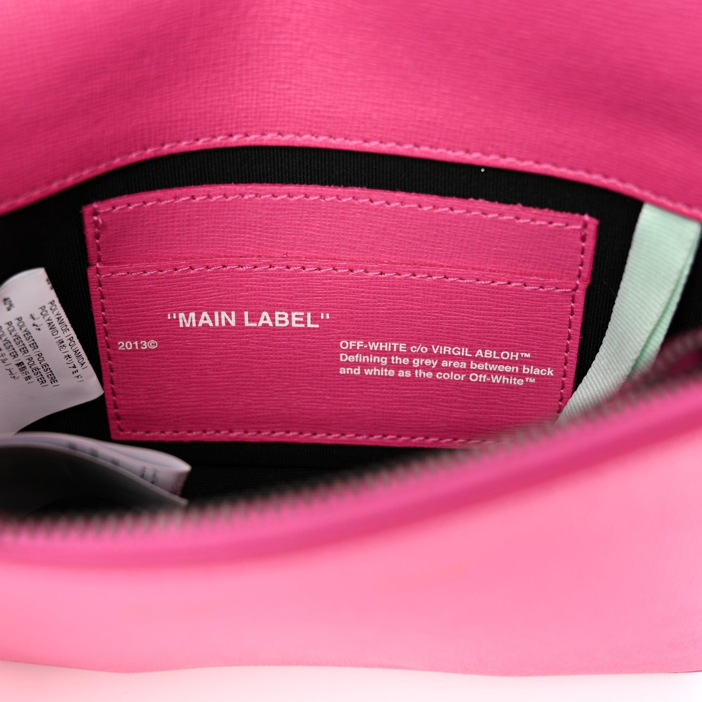 Saffiano Striped Diag Binder Clip Bag Pink White