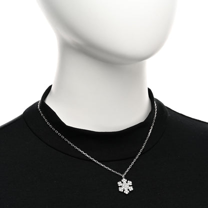 Bulgari 18K White Gold Diamond Snowflake Pendant Necklace 2 of 4