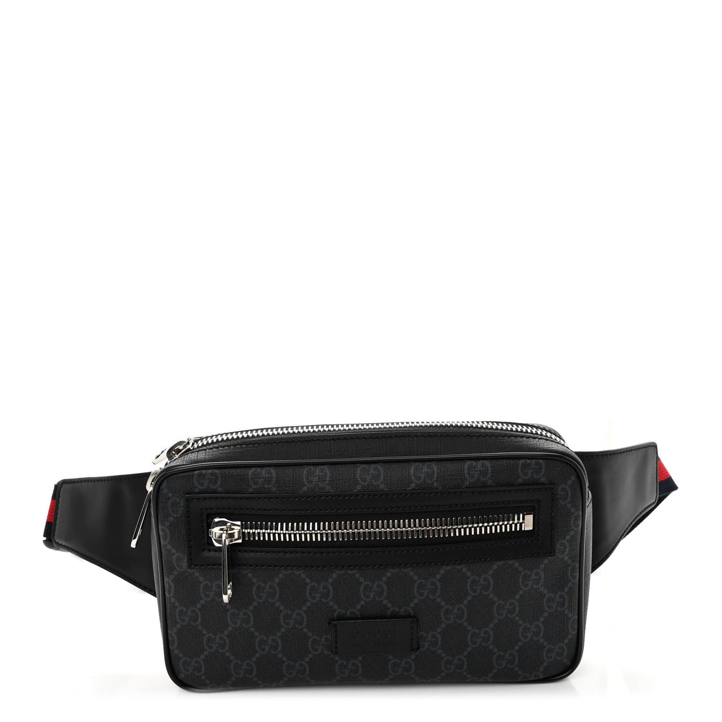 Soft GG Supreme Monogram Web Belt Bag Black Grey