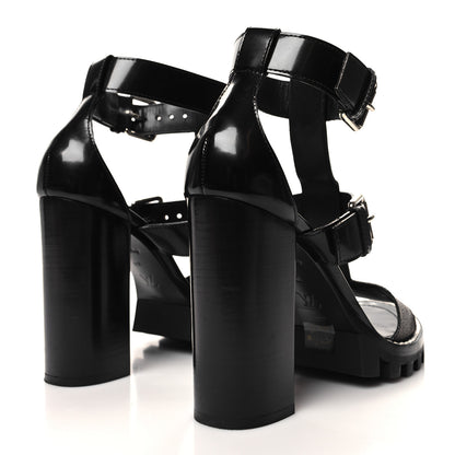 Louis Vuitton LOUIS VUITTON Patent Calfskin Monogram Star Trail Sandal 40 Black 4 of 9