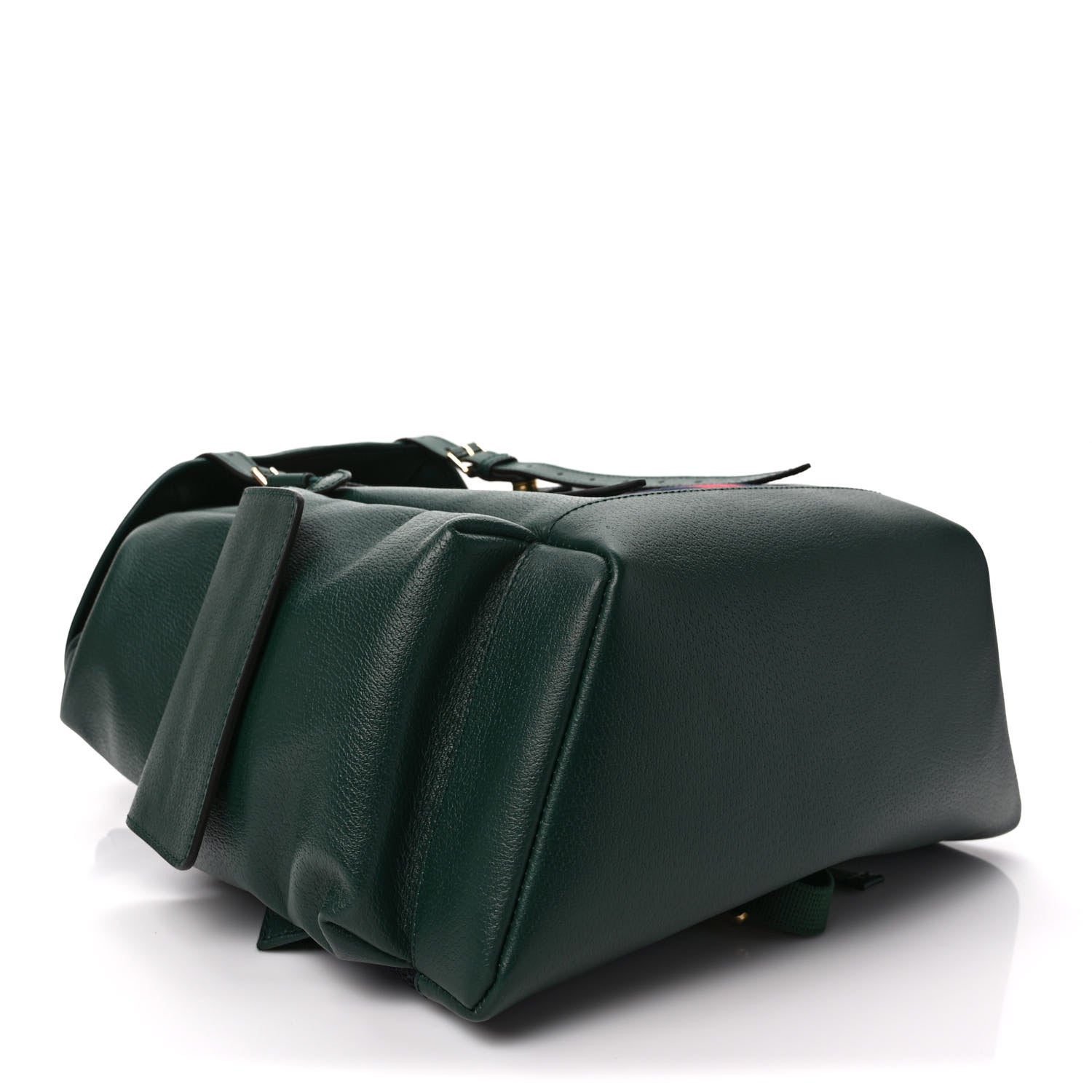 Gucci Grained Calfskin Medium Ophidia Double Buckle Backpack Green 4 of 8