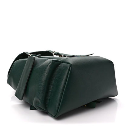 Gucci Grained Calfskin Medium Ophidia Double Buckle Backpack Green 4 of 8