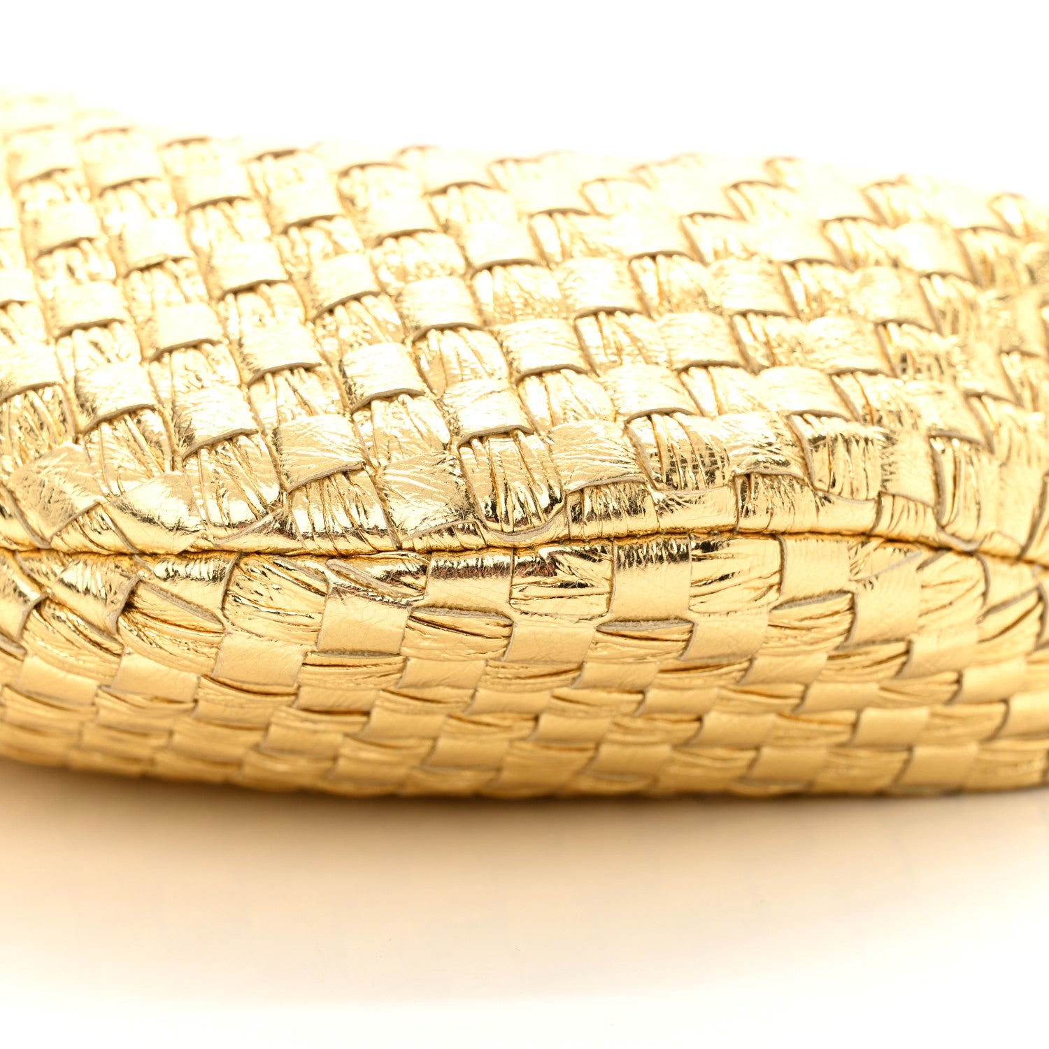 Bottega Veneta Laminated Calfskin Pressed Intreccio Mini Jodie Gold 10 of 10