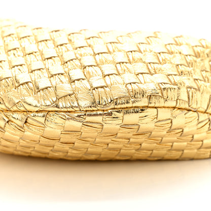 Bottega Veneta Laminated Calfskin Pressed Intreccio Mini Jodie Gold 10 of 10