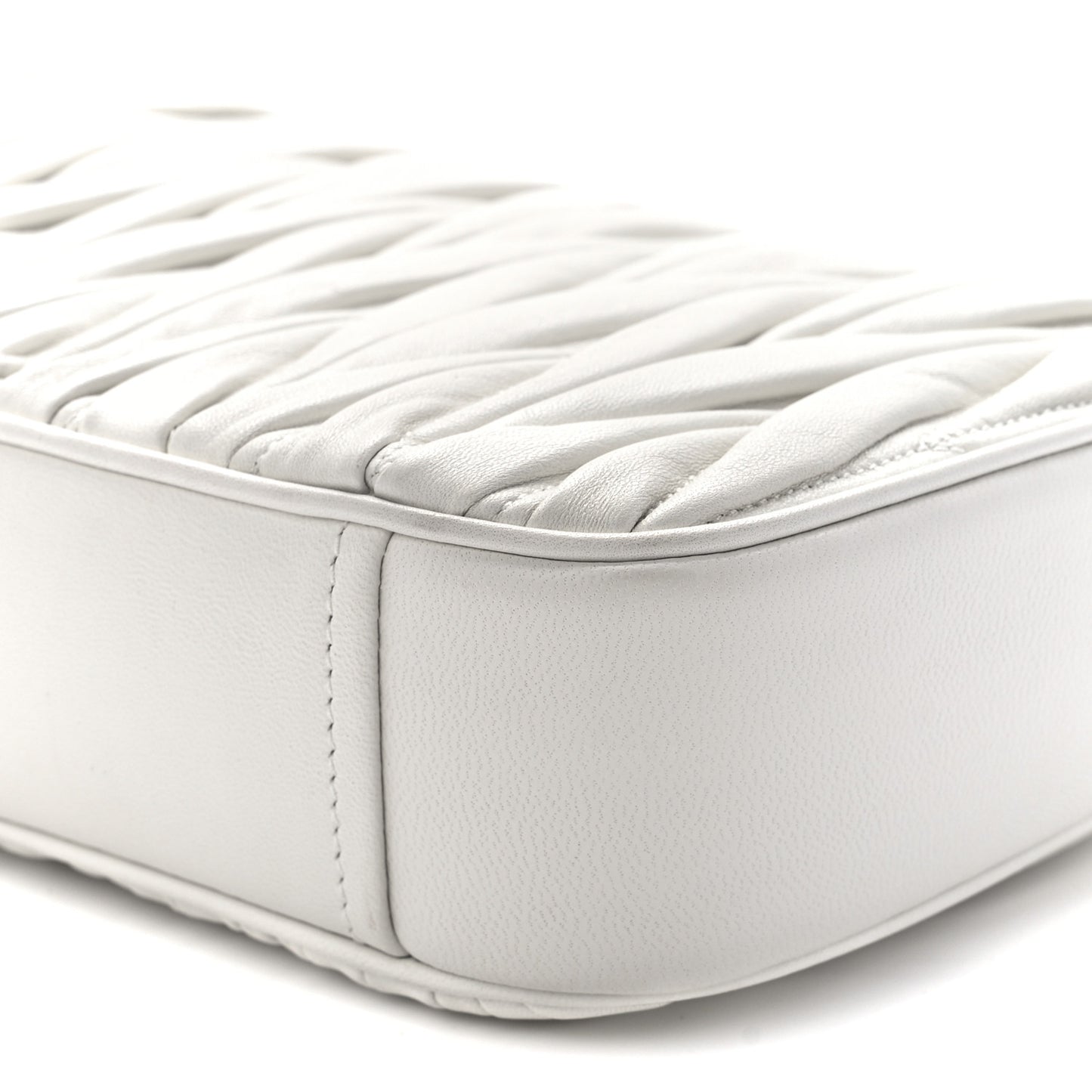 Nappa Matelasse Flap Shoulder Bag White