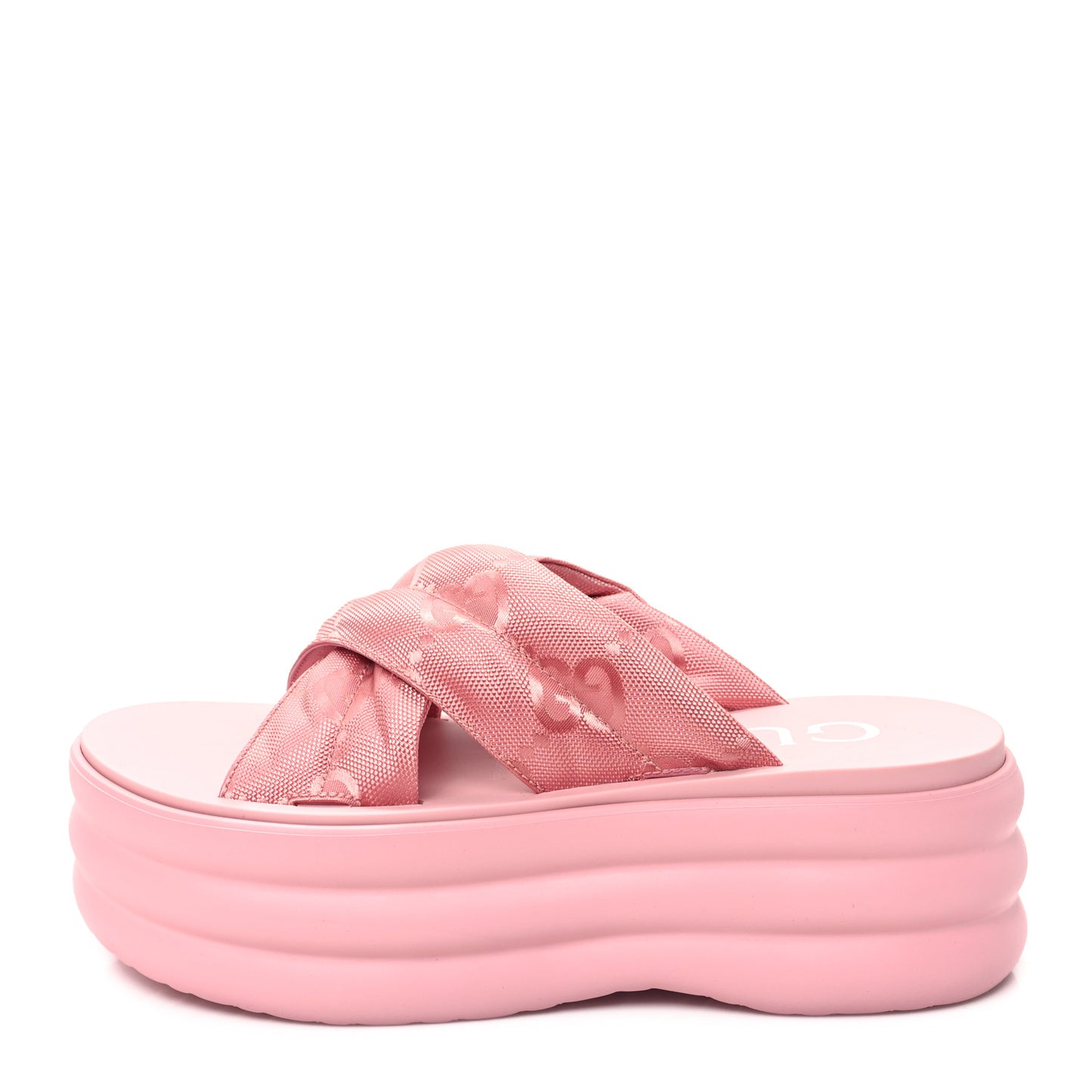GG Nylon Platform Slide Sandals 39 Hopeful Pink