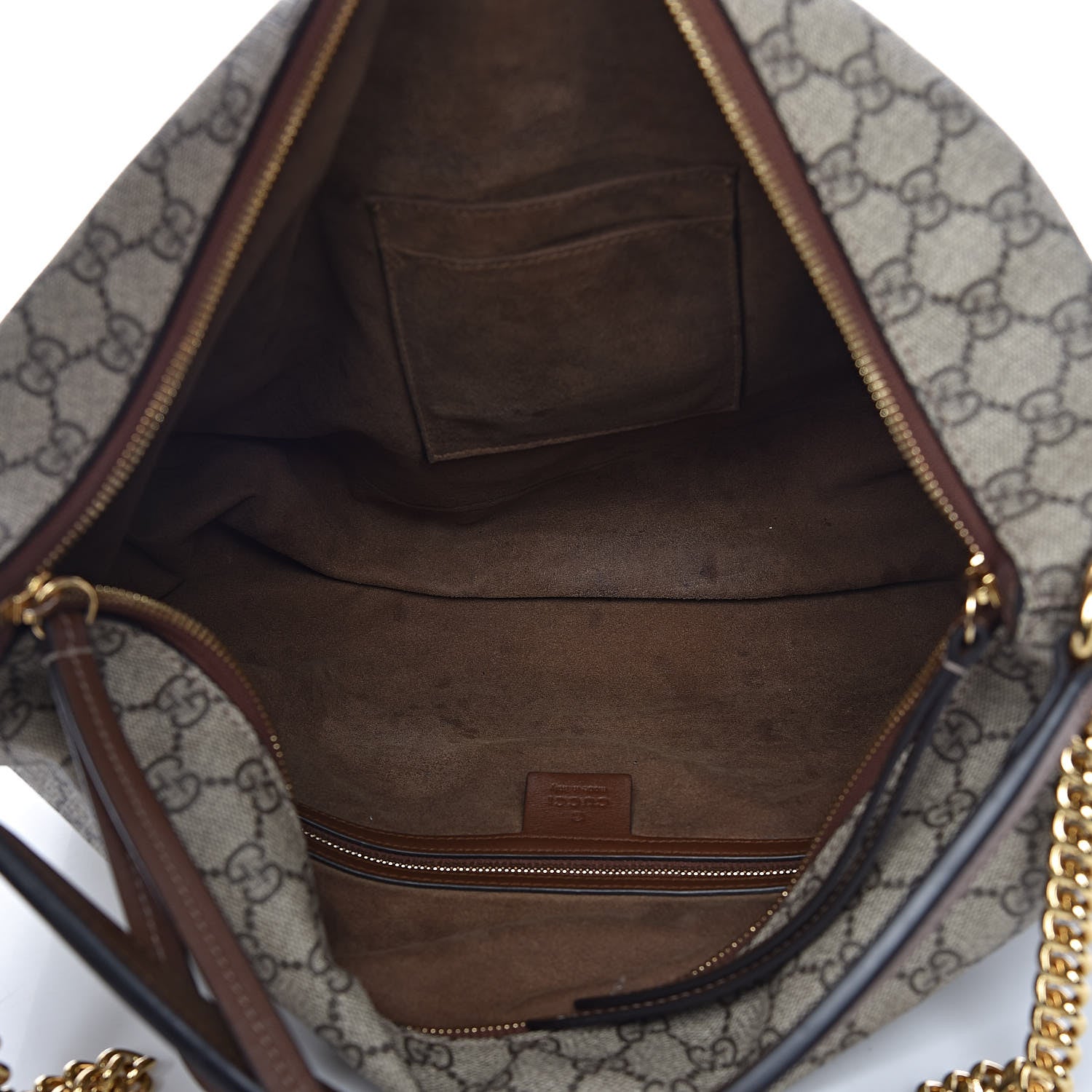 Gucci GG Supreme Monogram Large Linea A Hobo Light Brown 6 of 16