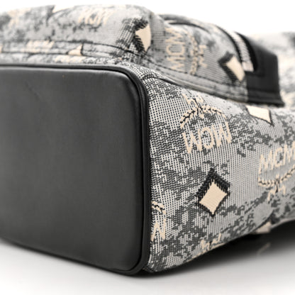 MCM Jacquard Monogram Mini Backpack Grey 9 of 19