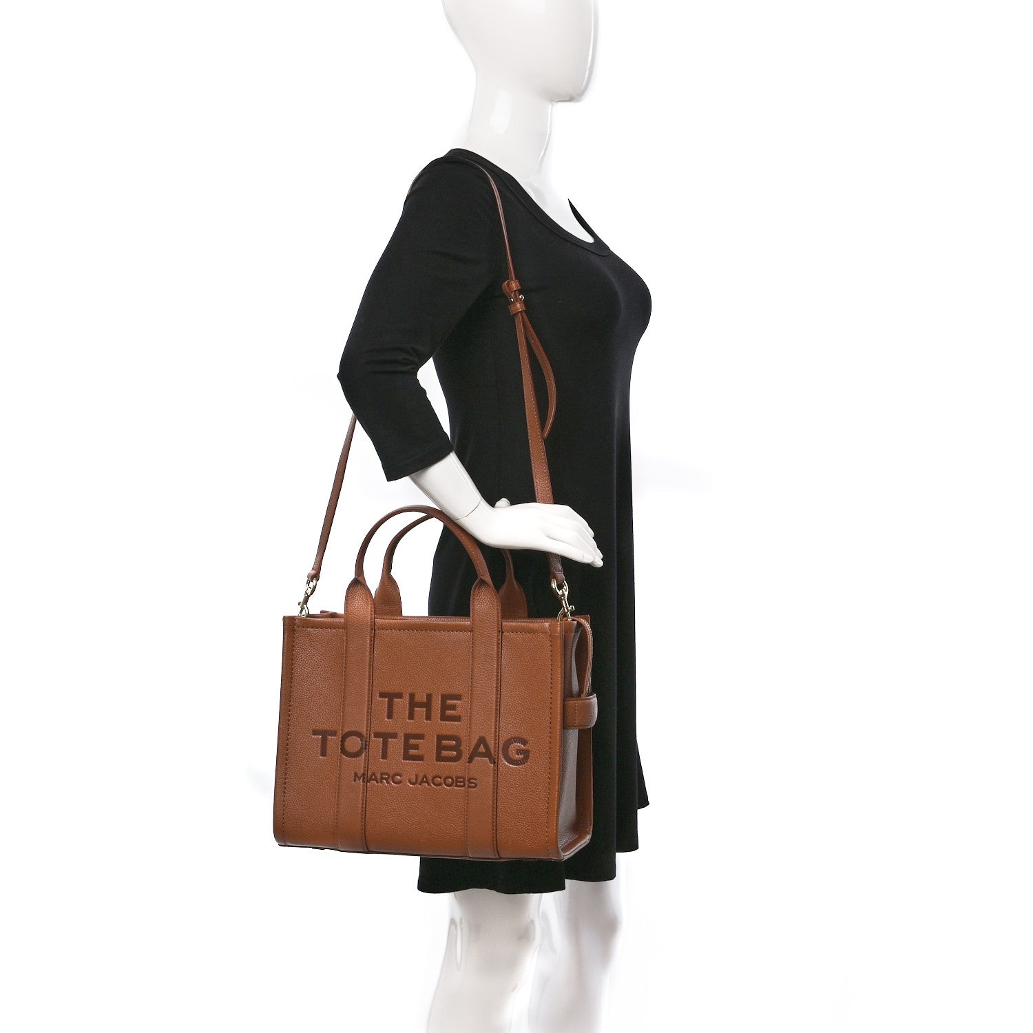 Marc Jacobs Grained Calfskin Medium The Tote Bag Argan Oil 2 of 8