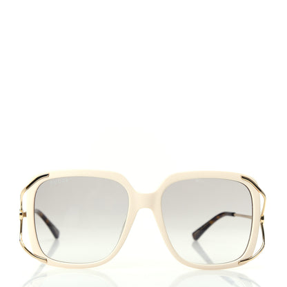 Gucci Acetate Butterfly Sunglasses GG0647S Ivory Gold 2 of 8