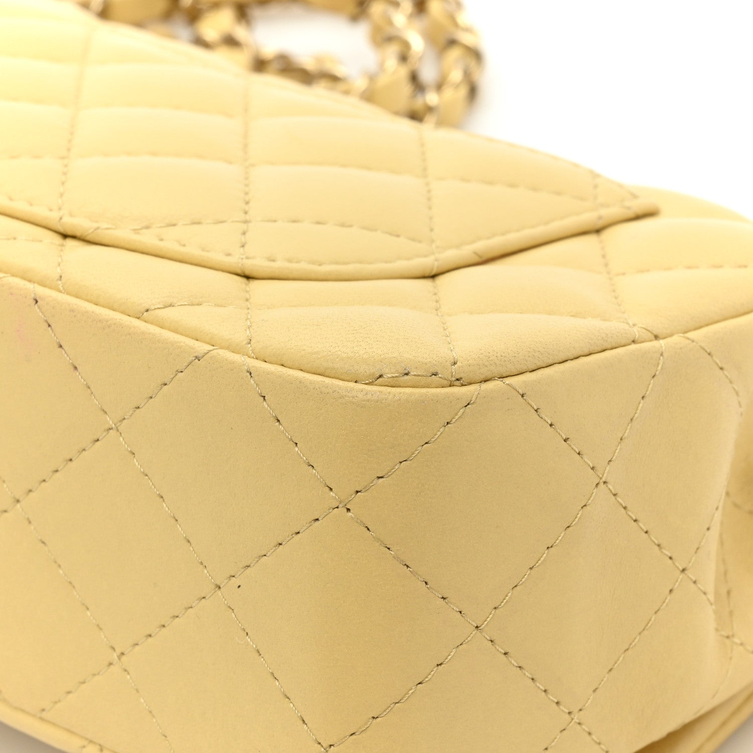 Chanel Lambskin Quilted Mini Rectangular Flap Yellow 14 of 17