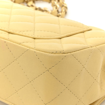 Chanel Lambskin Quilted Mini Rectangular Flap Yellow 14 of 17
