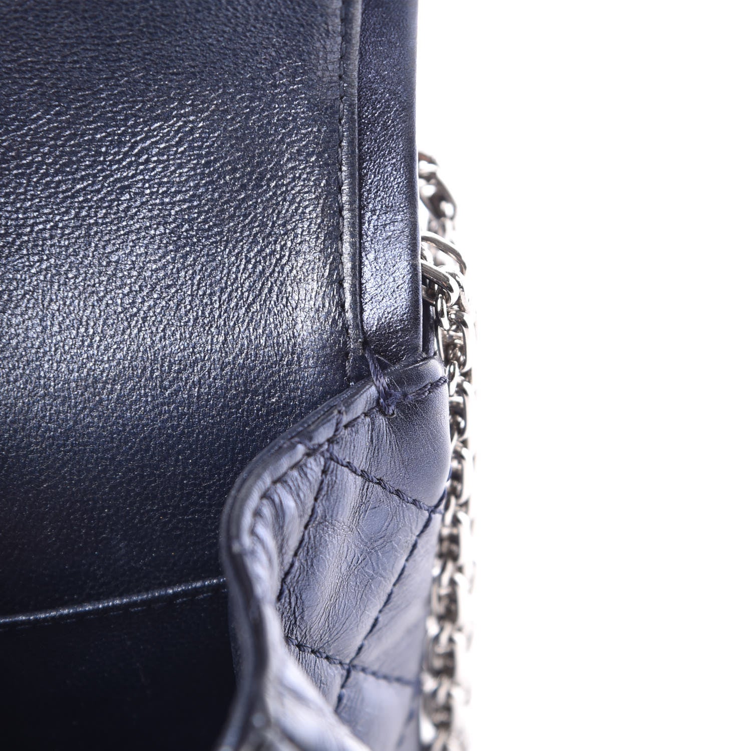 Chanel Metallic Aged Calfskin Quilted 2.55 Reissue 224 Flap Blue 8 of 11
