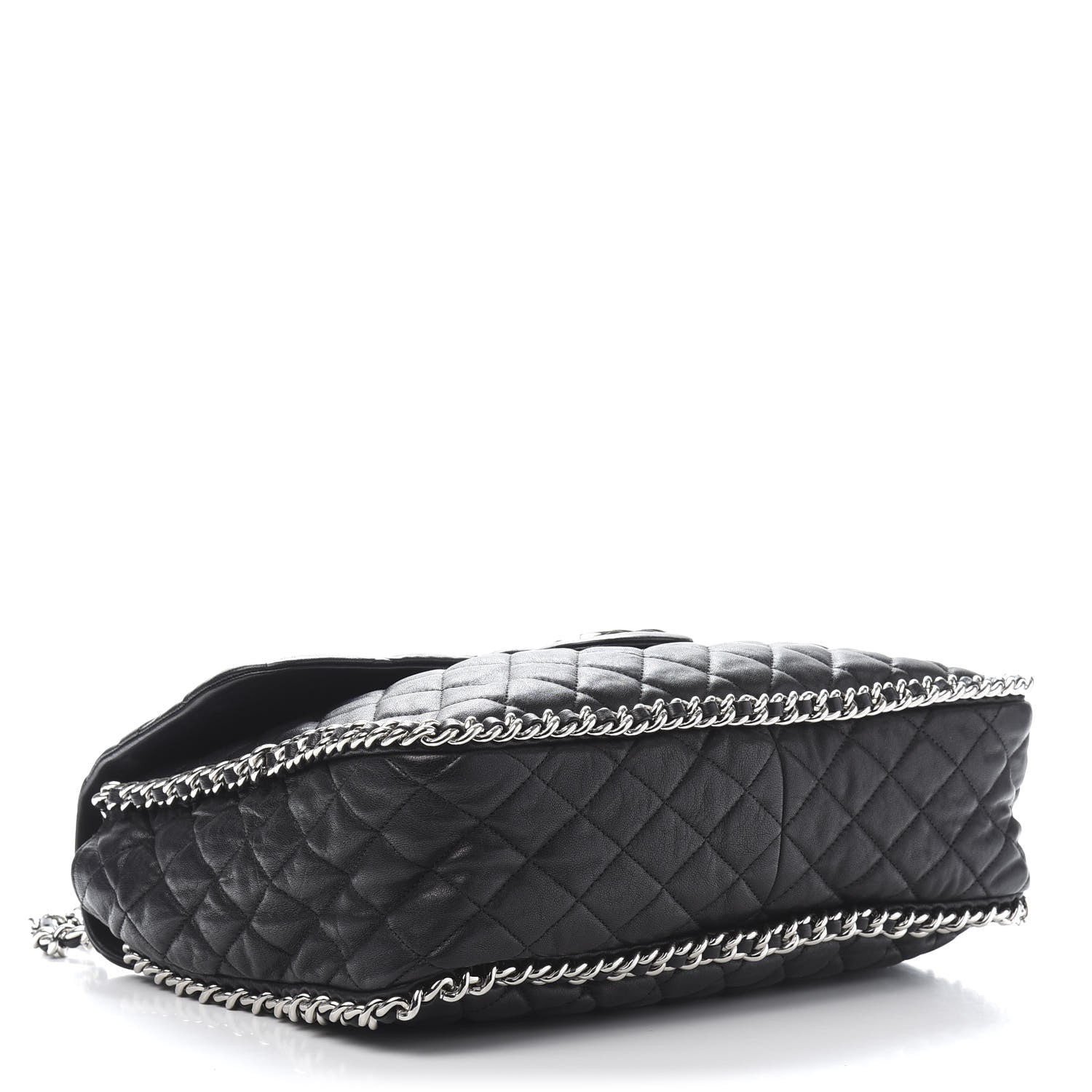 Chanel Washed Lambskin Quilted Maxi Chain Around Flap Black 4 of 12