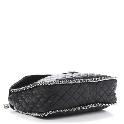 Chanel Washed Lambskin Quilted Maxi Chain Around Flap Black 4 of 12