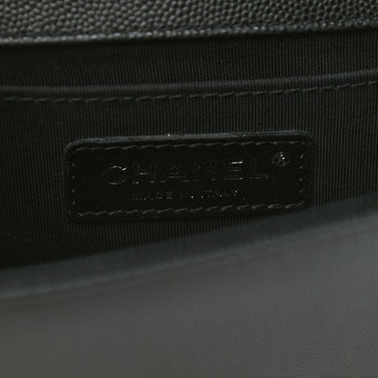 Chanel Caviar Chevron Quilted Small Boy Flap Black 6 of 9