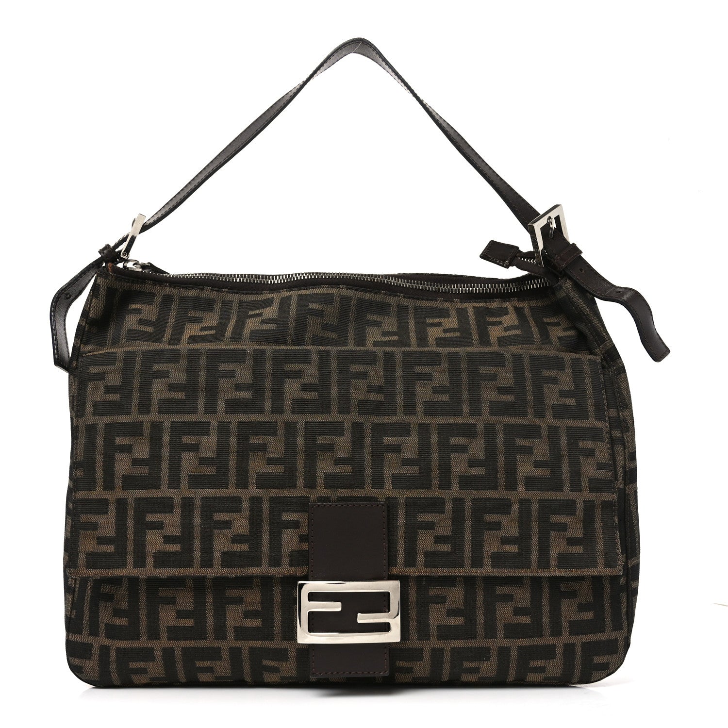 Fendi Zucca Zipped Baguette Tobacco 1 of 9