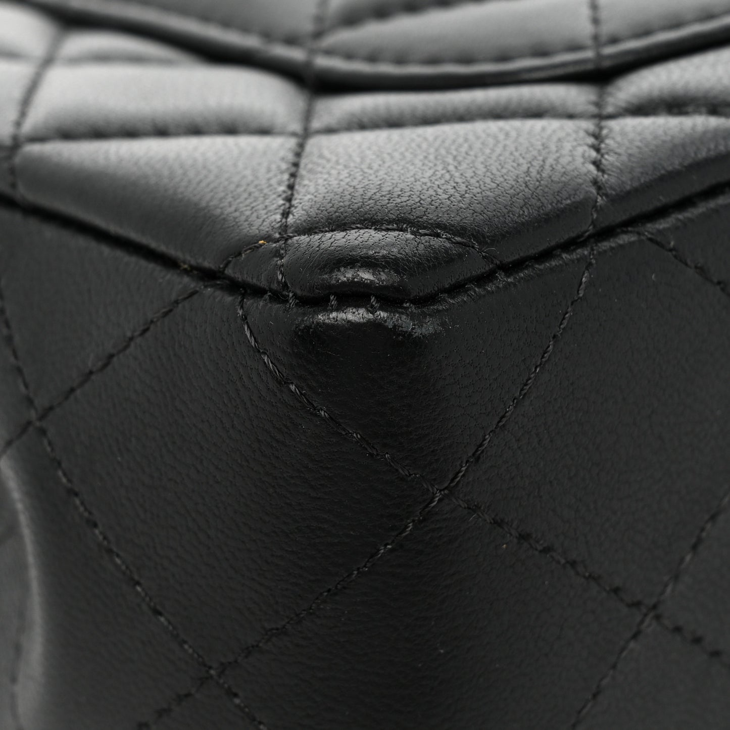 Lambskin Quilted Mini Coco Charms Rectangular Flap Black