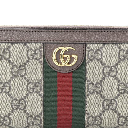 Gucci GG Supreme Monogram Web Ophidia Zip Around Wallet Brown 9 of 10