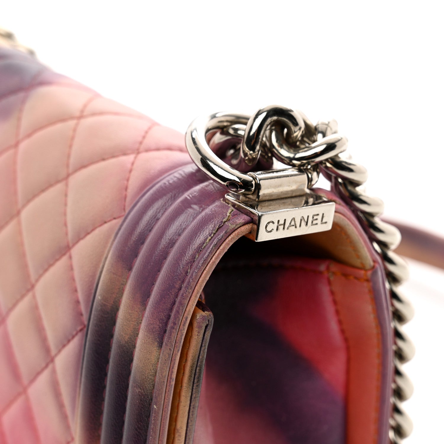 Chanel Printed Lambskin Quilted Medium Flower Power Boy Flap 13 of 13