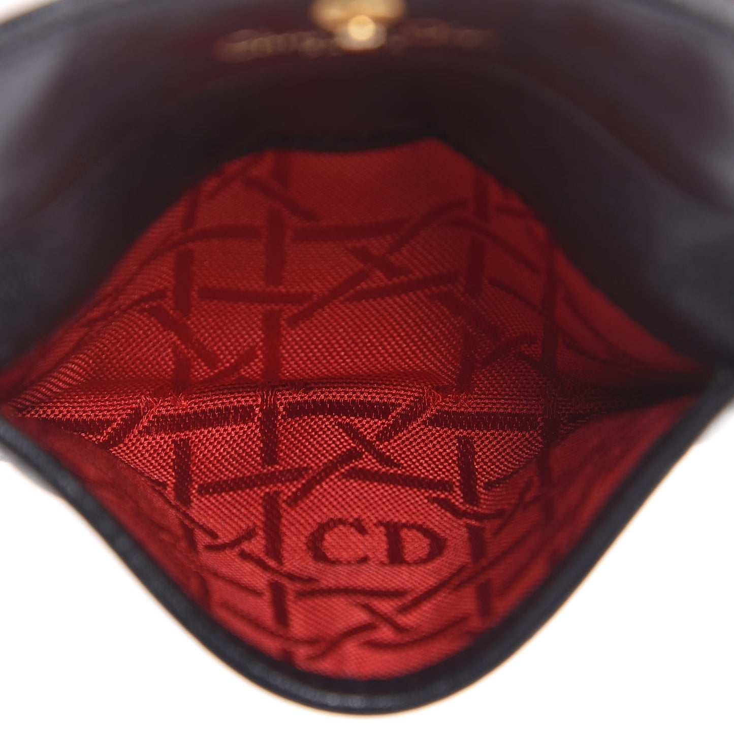 Lambskin Cannage Lady Dior Flap Card Holder Black