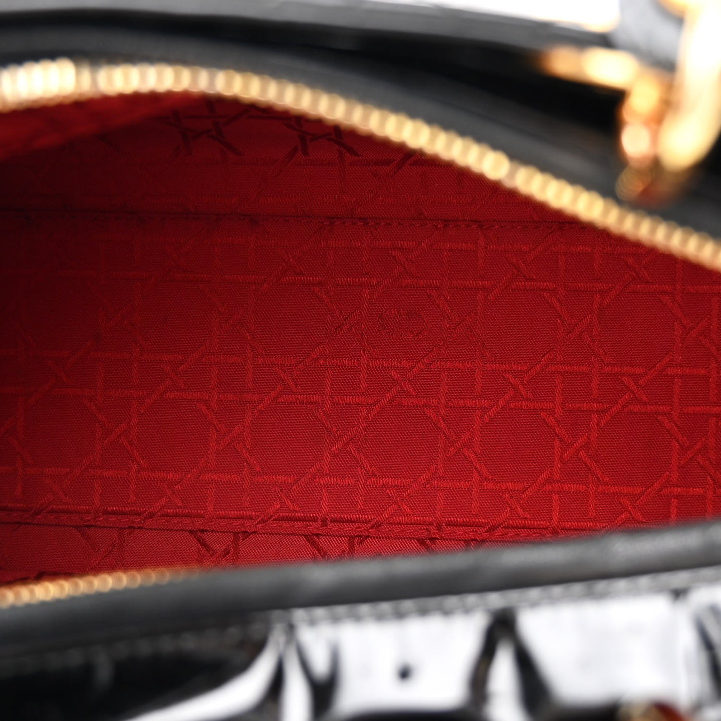 Patent Cannage Large Lady Dior Black